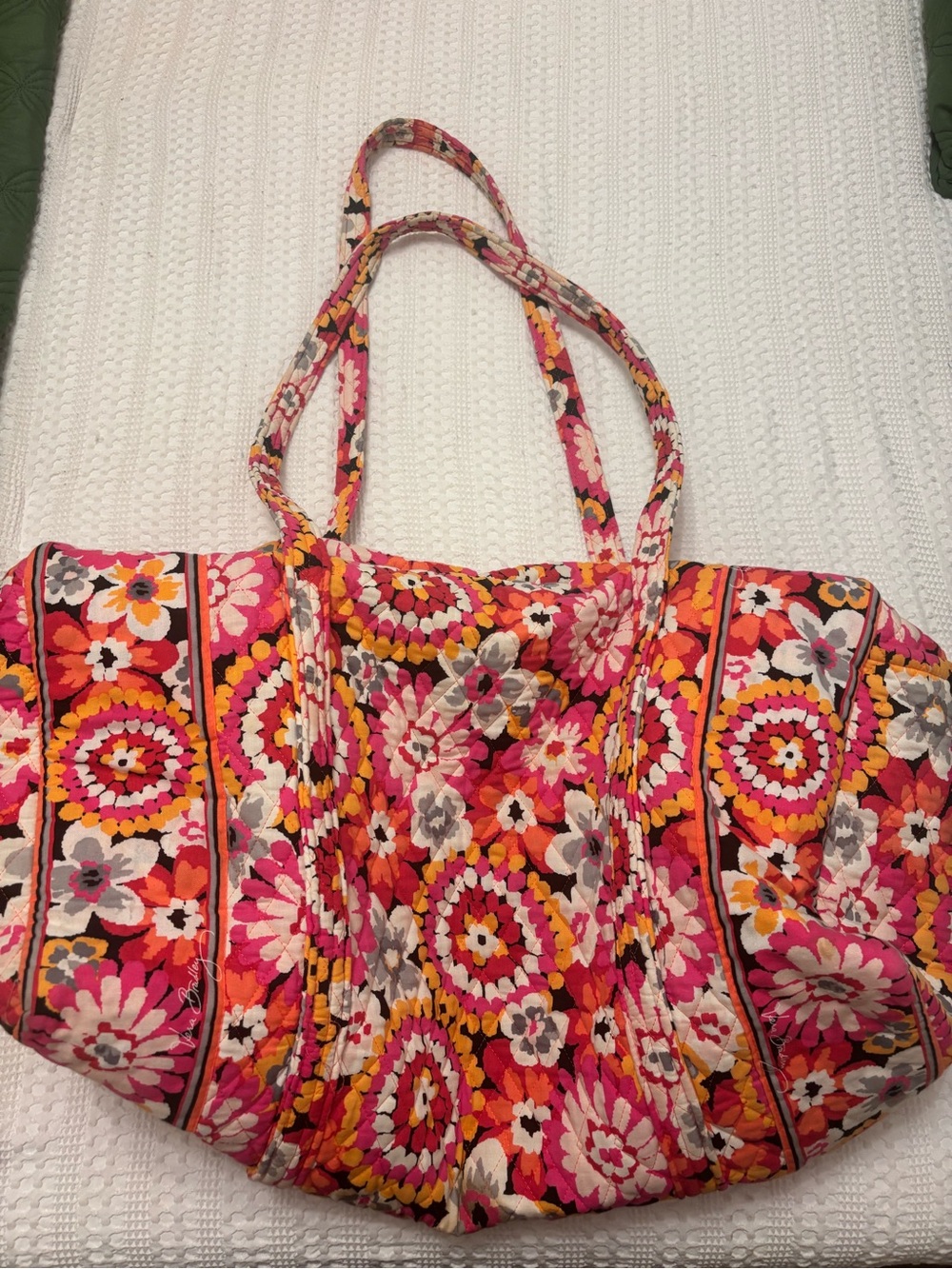 Vera Bradley Pixie Blooms Quilted Travel Duffel Bag